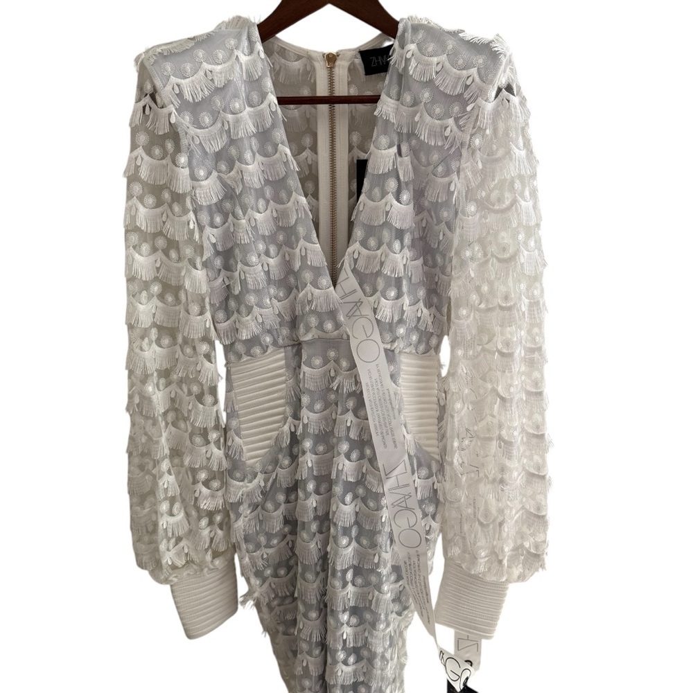 Zhivago White Lace Midi Dress XS NWT Bridal Wedding Guest Elegant - Picture 4 of 9